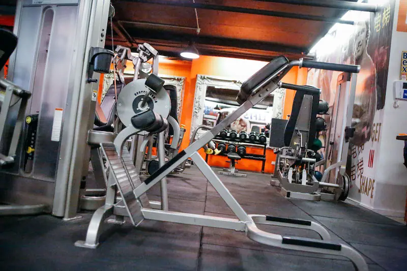Row of Cybex strength machines
