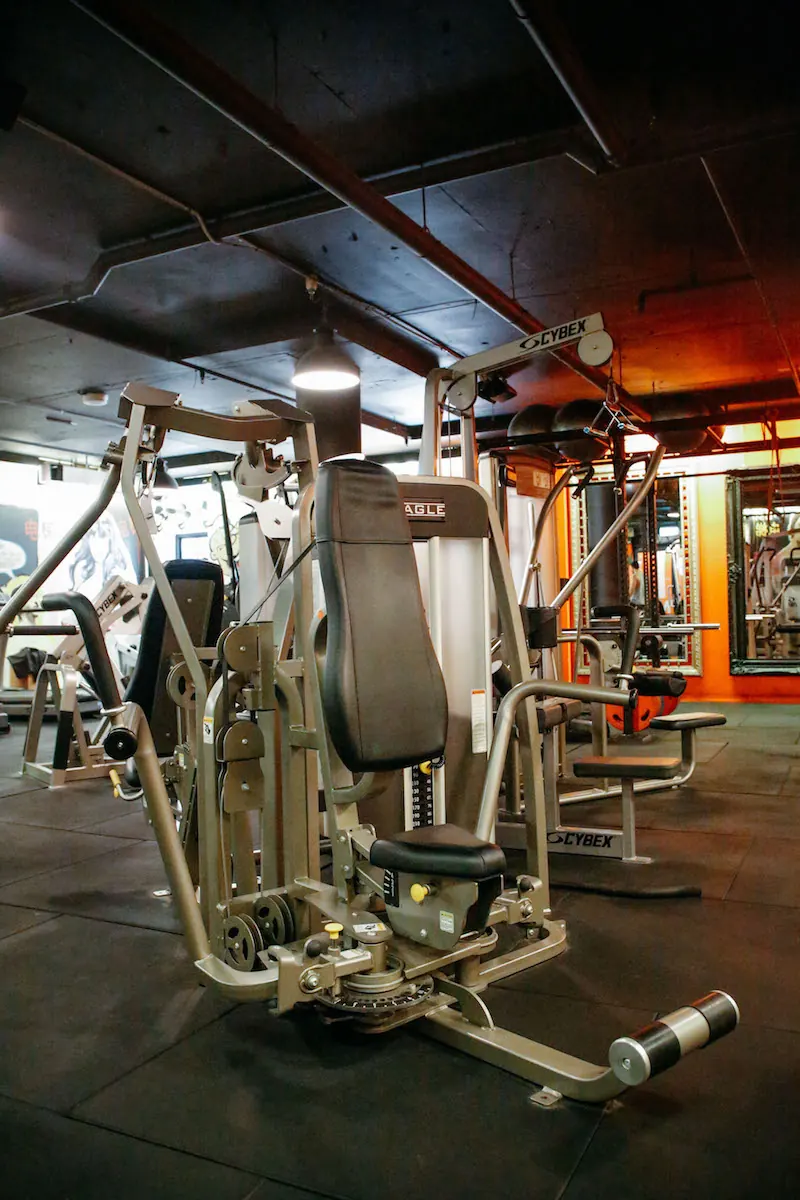 Cybex chest press machine from the side