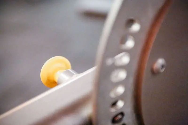 Close-up of a weight plate and collar